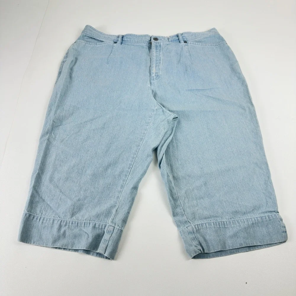 Liz Claiborne Lizwear Light Wash Denim Bermuda Shorts‎ 18W Light Blue Cotton